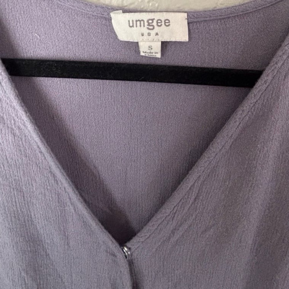 Umgee Purple lace trim babydoll Small Romper - Picture 3 of 9